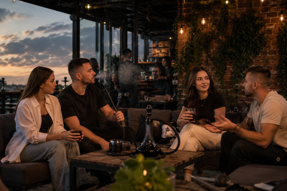 Курильний lounge на заході сонця