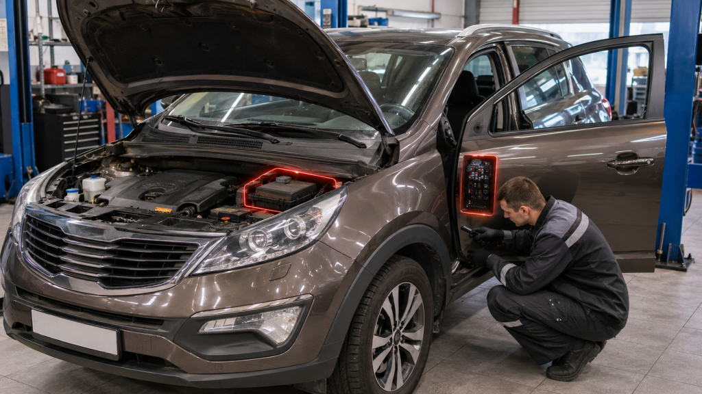Розташування блоків запобіжників у Kia Sportage 3 SL