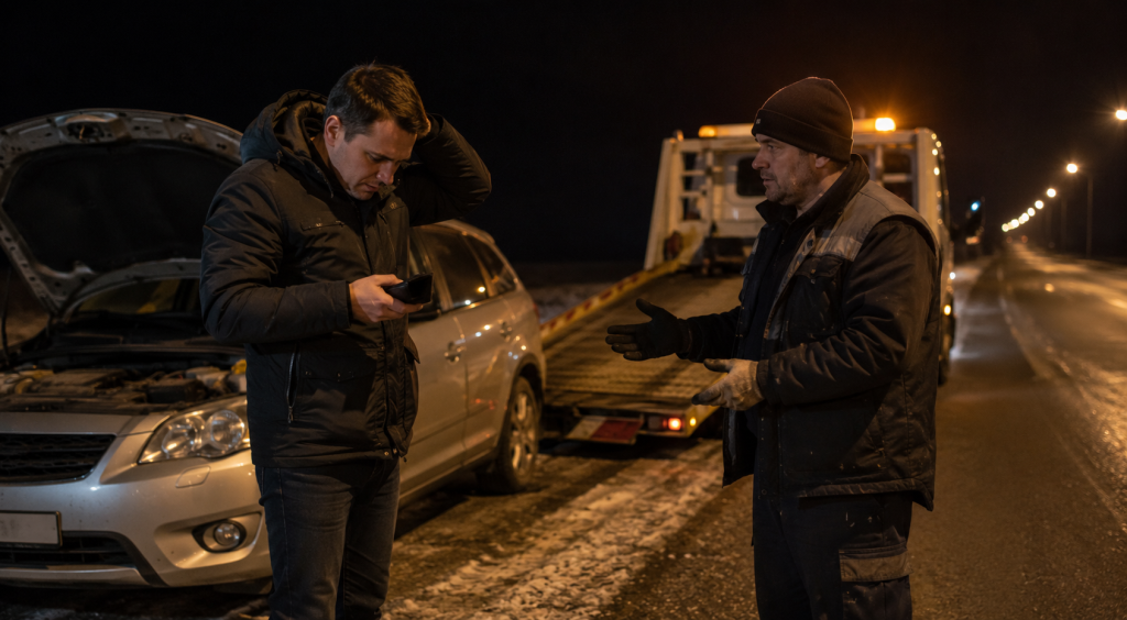 Пізній вечір, траса за десятки кілометрів від міста, рахунок за евакуацію.