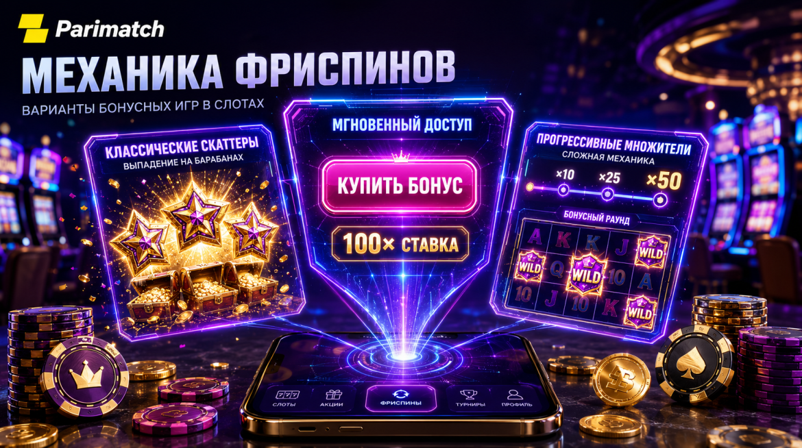 Разные варианты фриспинов в Париматч и их особенности в слотах